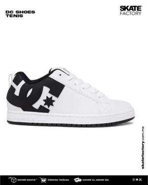 TENIS DC SHOES COURT GRAFFIK BLANCO NEGRO