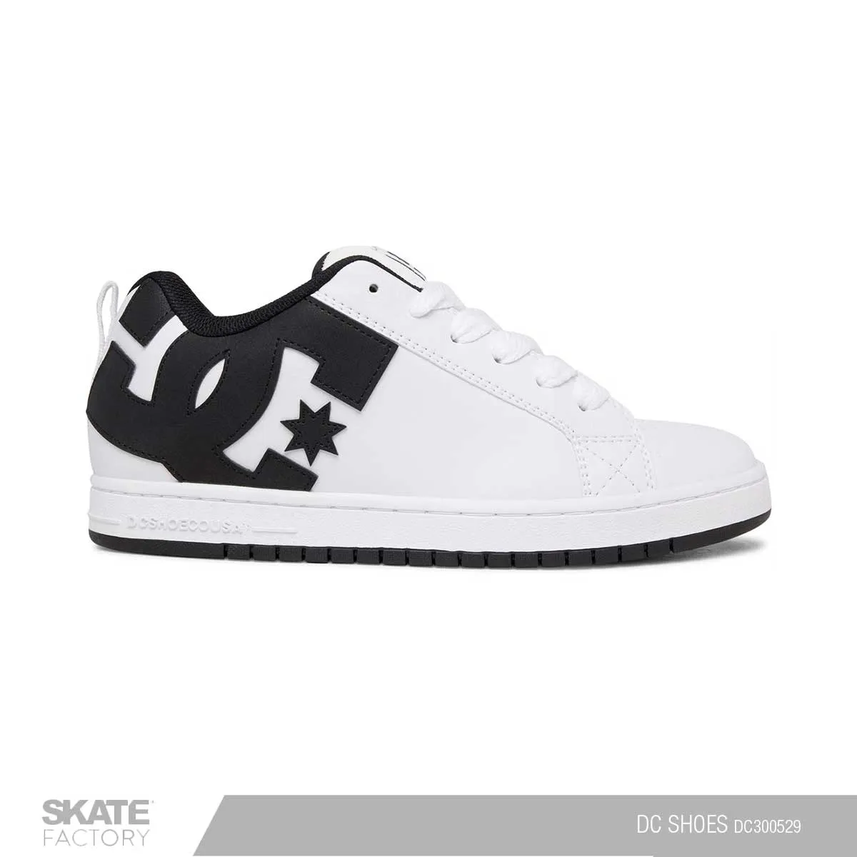 TENIS DC SHOES COURT GRAFFIK BLANCO NEGRO