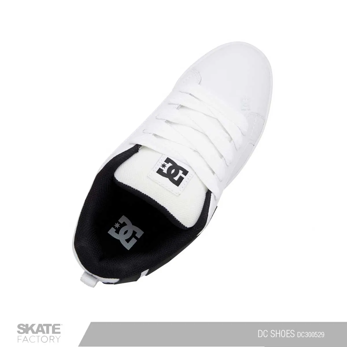 TENIS DC SHOES COURT GRAFFIK BLANCO NEGRO
