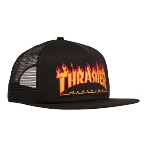 Thrasher Embroidered Flame Logo Mesh Cap (Black)