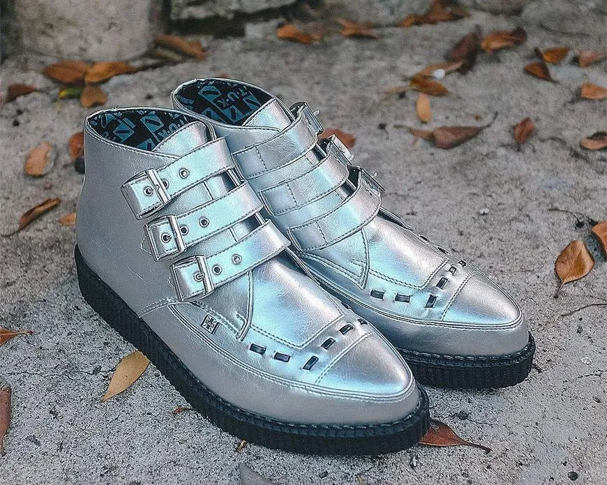T.U.K Silver 3-Buckle Point Boot