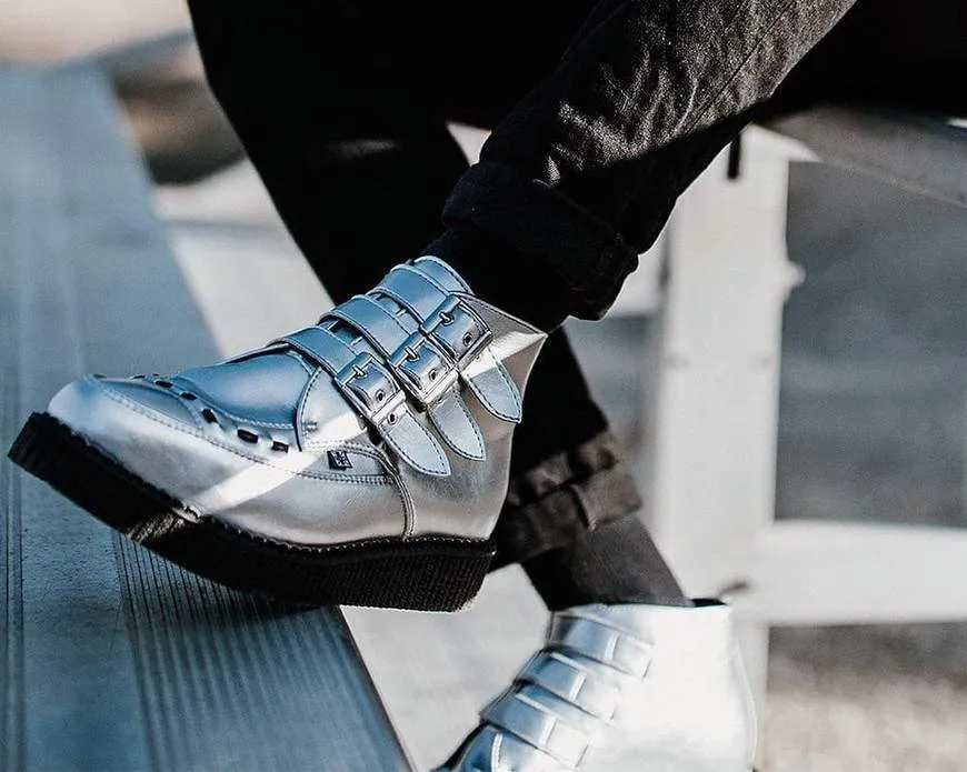 T.U.K Silver 3-Buckle Point Boot