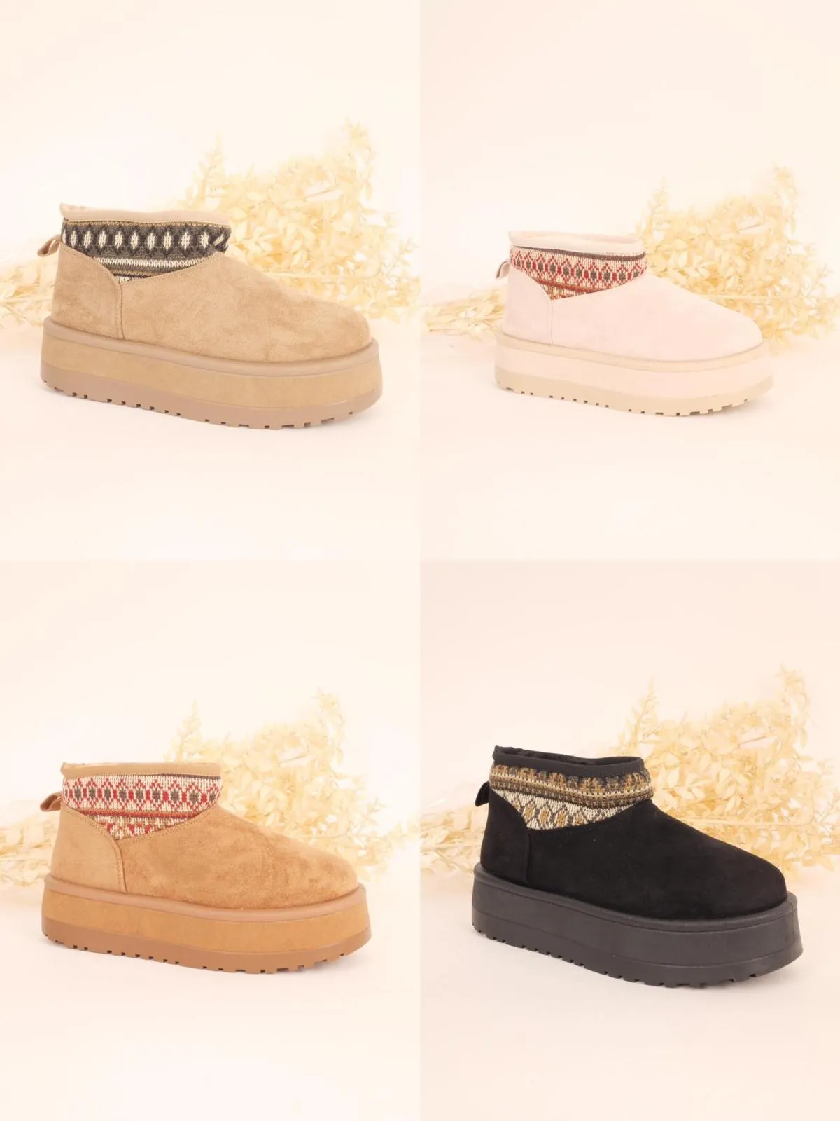 ULTRA MINI PLATFORM KNITTED DETAIL ANKLE BOOTS IN BLACK