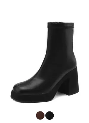USS Shoes Sharon Women's Square High Heels Platform Boots