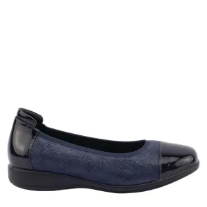 WALNUT STRETCH  - NAVY PRINT STRETCH/PATENT FS