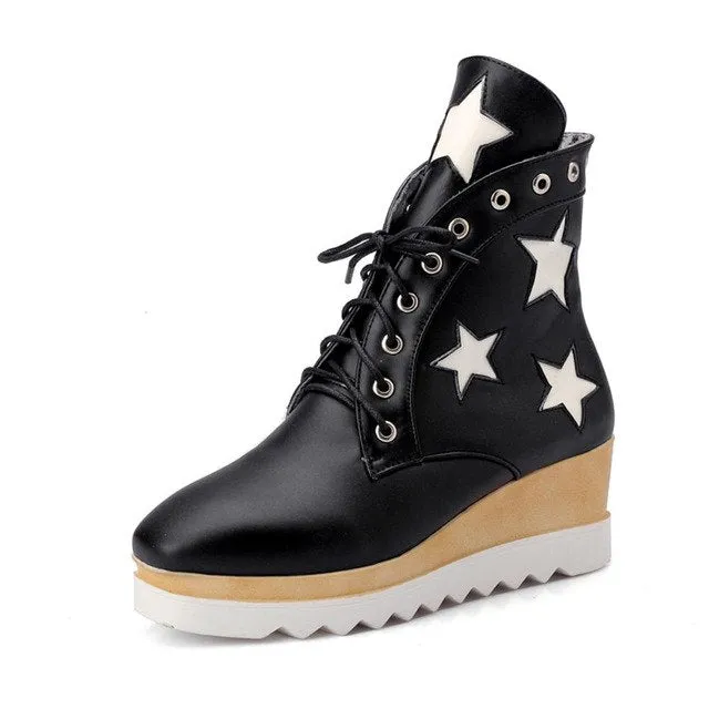 Wedge High Heels Women Leisure ankle Boots