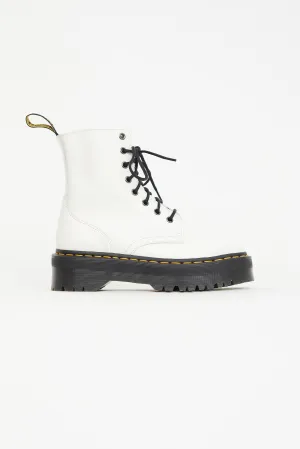 White Smooth Leather Jadon Platform Boot