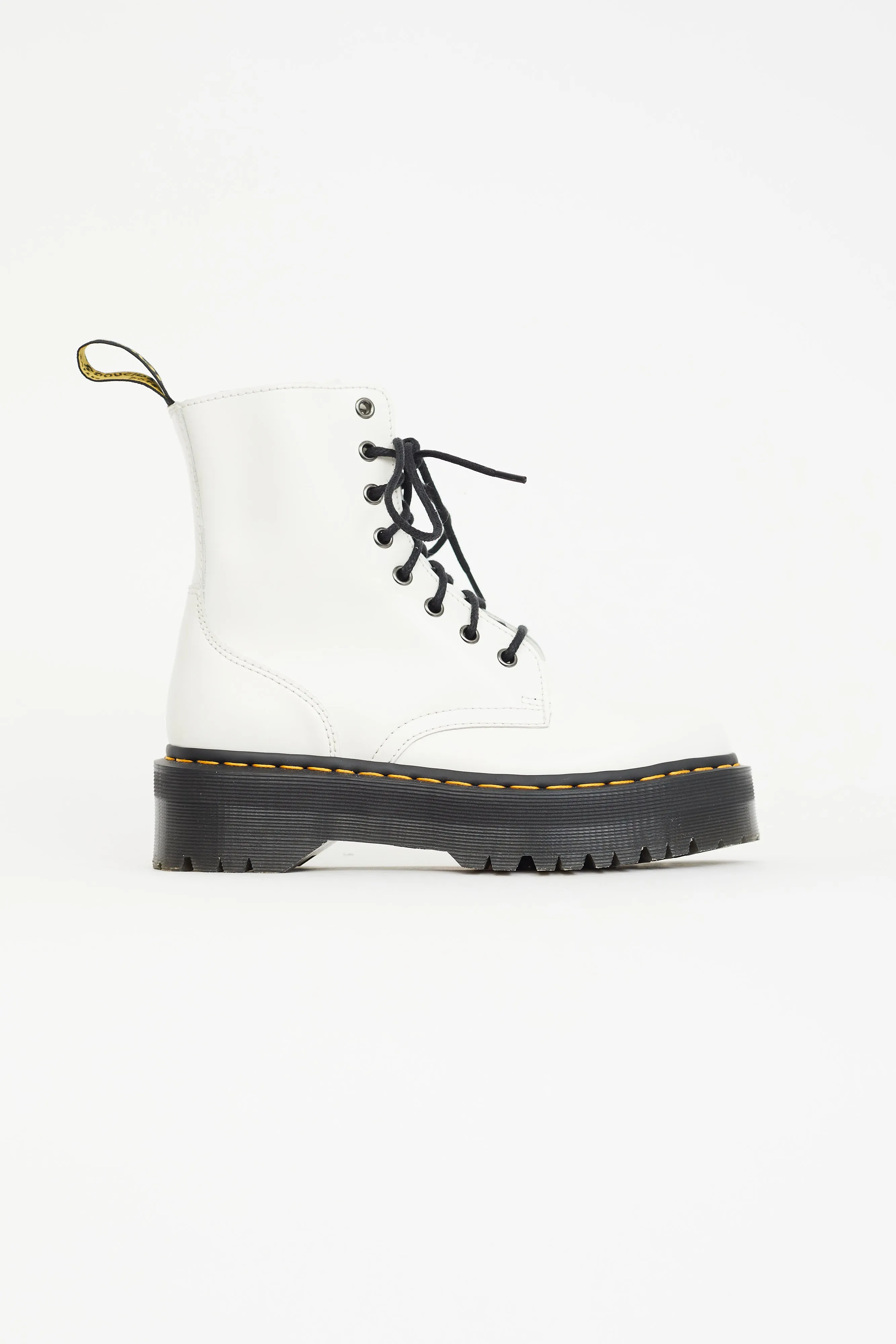 White Smooth Leather Jadon Platform Boot